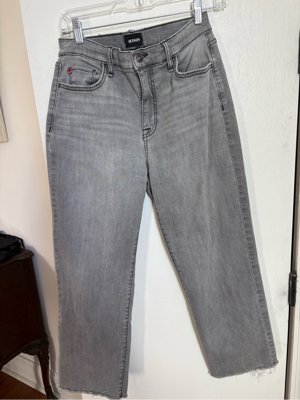 Hudson NOA Straight-Leg Jeans in Light Gray - Picture 2 of 6